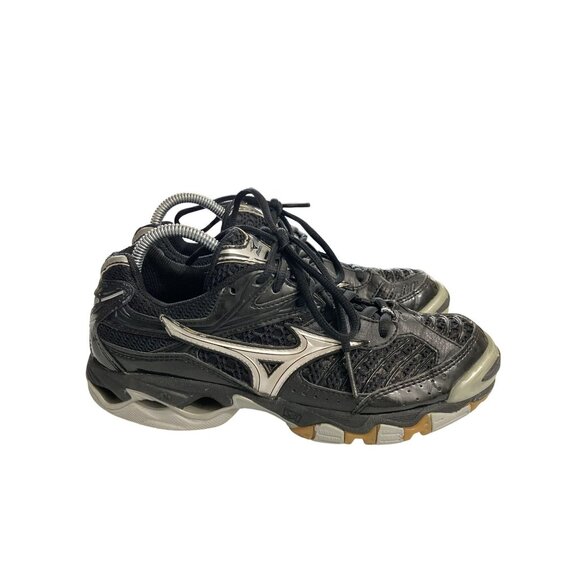 Mizuno Wave Lightning 6 Women's size 7.5 Black Silver Volleyball Shoes - Picture 5 of 8